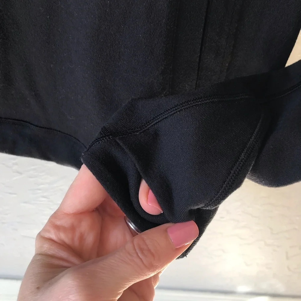 Ivivva Black Quarter Zip Long Sleeve Thumb Holes Jacket
